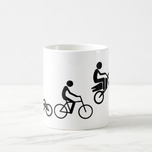 Café Evolução de uma caneca engraçada do motocross d