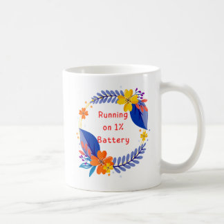 Café Executando com 1% de caneca Floral de Bateria - Cu