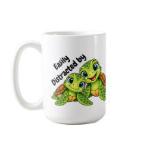 Facilmente Distraído por Tartarugas | Caneca de Vi