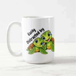 Café Facilmente Distraído por Tartarugas | Caneca de Vi