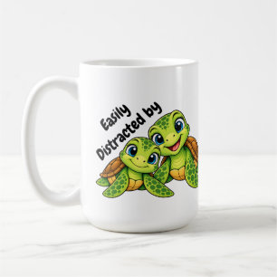 Café Facilmente Distraído por Tartarugas Caneca de Vi