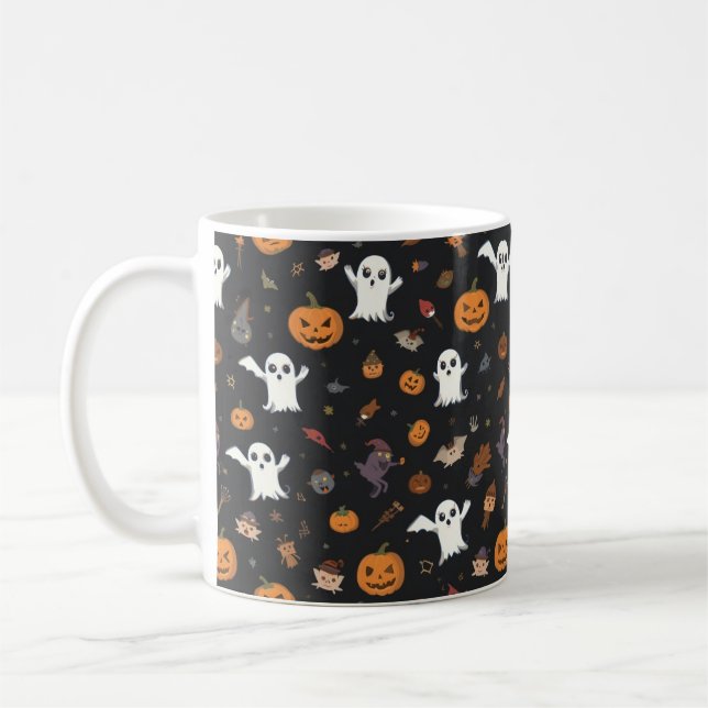 Café Fantasma de Cartoon e Caneca de Bomba | Feliz (Esquerda)