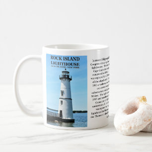 Café Farol da ilha da rocha, caneca de New York