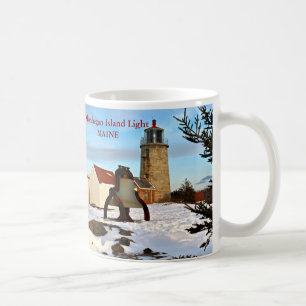 Café Farol da ilha de Monhegan, caneca de Maine