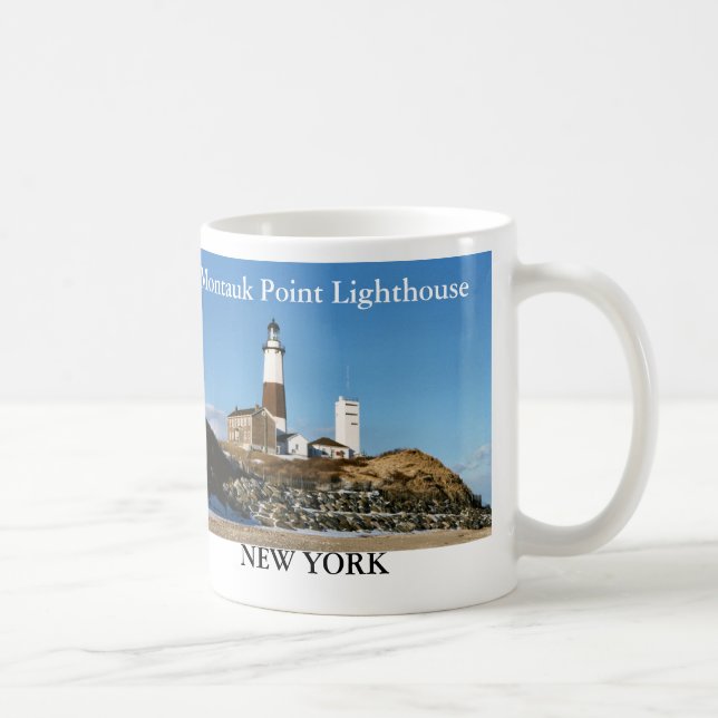 Café Farol do ponto de Montauk, caneca de New York (Direita)