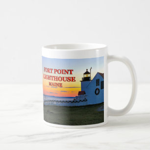 Café Farol do ponto do forte, caneca de Maine