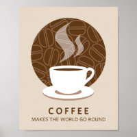Café faz o mundo girar em Poster