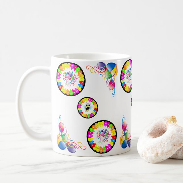 Café Feliz aniversário dos balões de caneca (Com Donut)