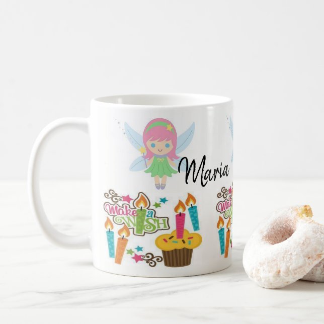 Café Feliz aniversário Faça uma caneca de desejo (Com Donut)