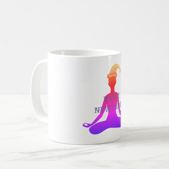 Café Feliz Ano Novo 2018 Caneca de Ioga (Frente Esquerda)