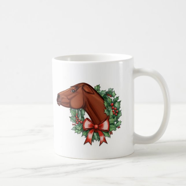 Café Feliz Natal com égua! Caneca de Cavalo Engraçado (Direita)