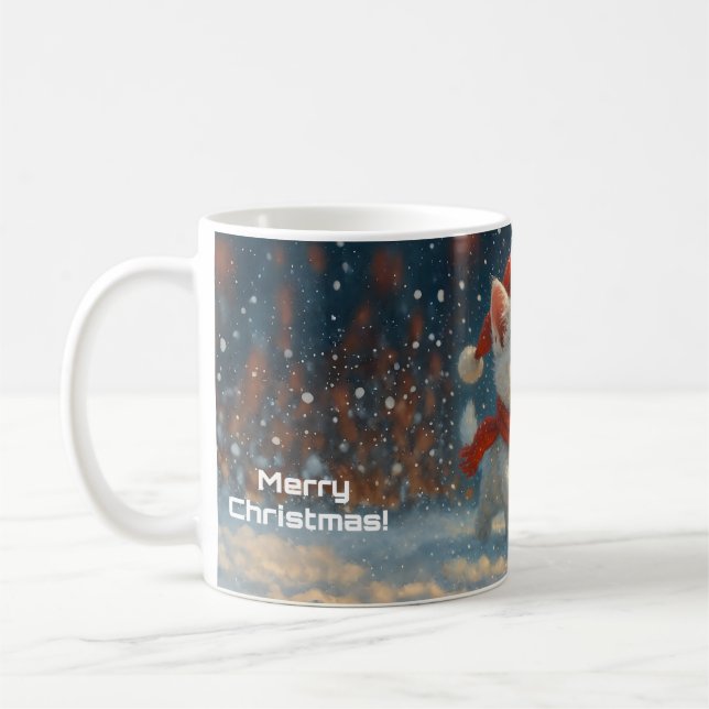Café Feliz Natal - Gatinho - Caneca de Presente (Esquerda)