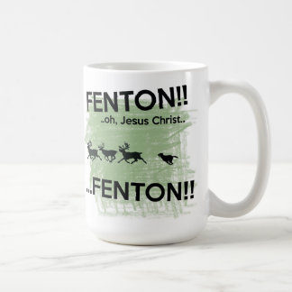 Café Fenton - Jesus Cristo!! Caneca do cão de Fenton
