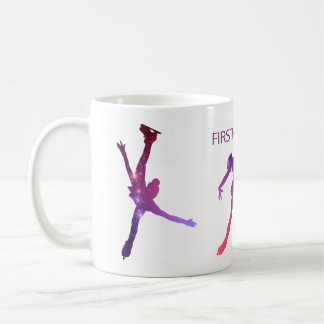Café Figura da caneca de patinação - Estrela rosa e púr