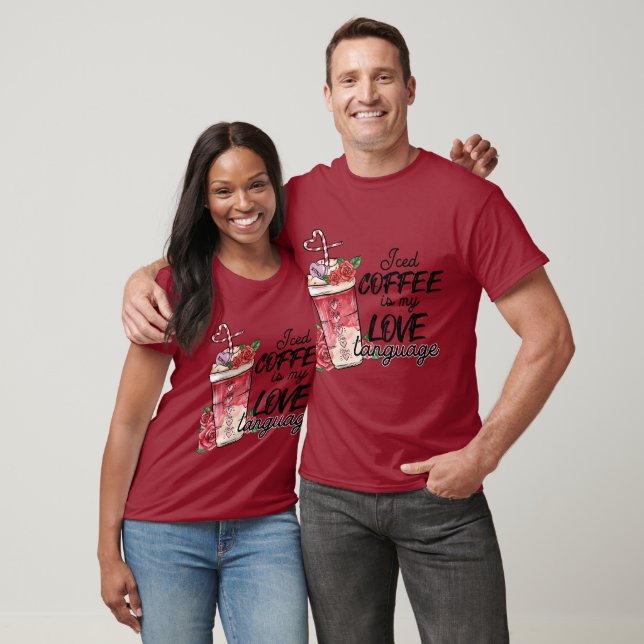 Café Físico É Minha Camiseta Maroon Da Língua Do A (Unissex)
