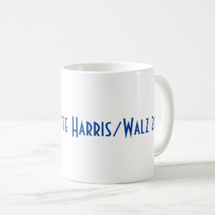 Café FLAmingo azul com caneca de pérolas. Vote Harris/W