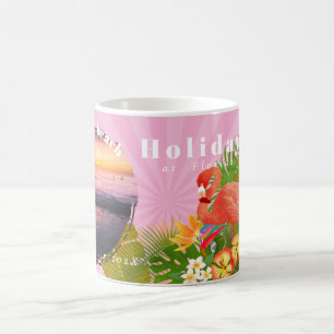 Café Flamingo Memórias Tropicais Foto de Caneca Rosa