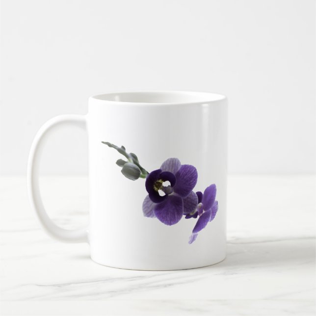 Café Flor de orquídea roxa, caneca (Esquerda)