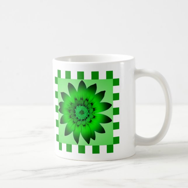 Café Flor Verde Margarida, Faixa de Padrões - Caneca (Direita)
