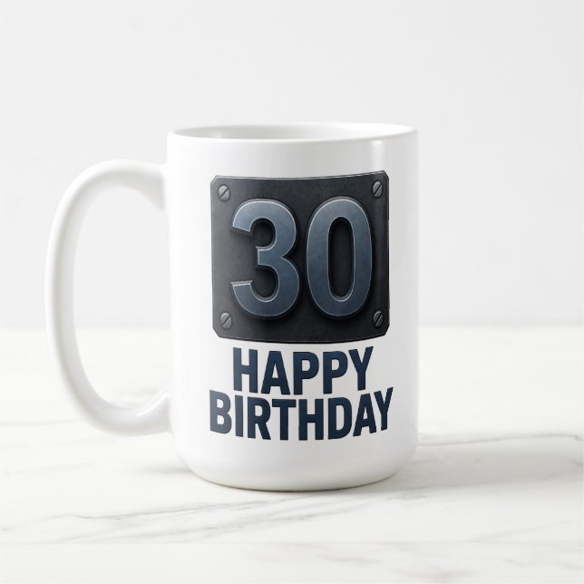 Café Forjado aos 30 anos: Caneca de aniversário industr (Esquerda)