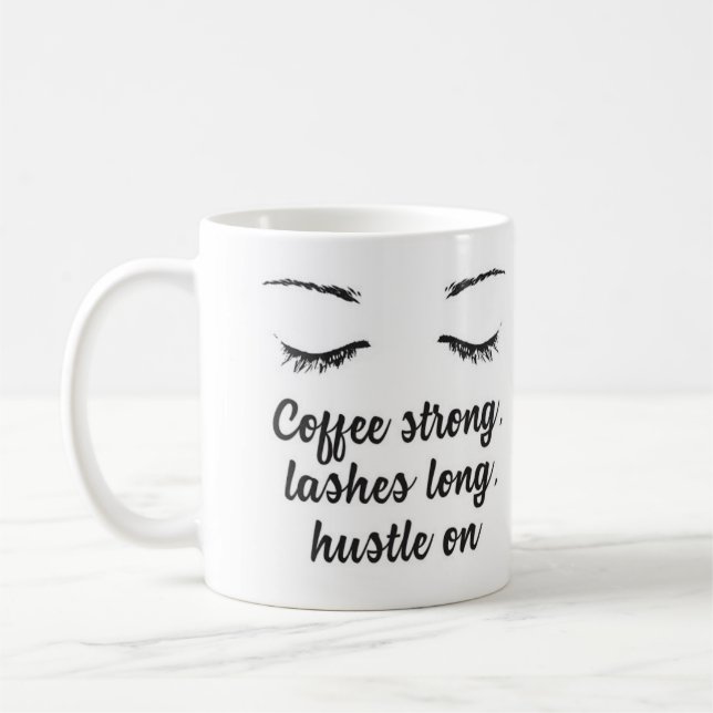 Café Forte, Cílios Longos, Caneca de Empurrão (Esquerda)