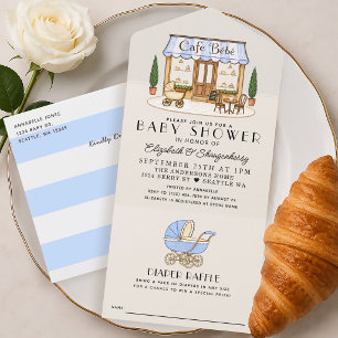 Café Francês de Paris Bébé Menino Chá de Bebê
