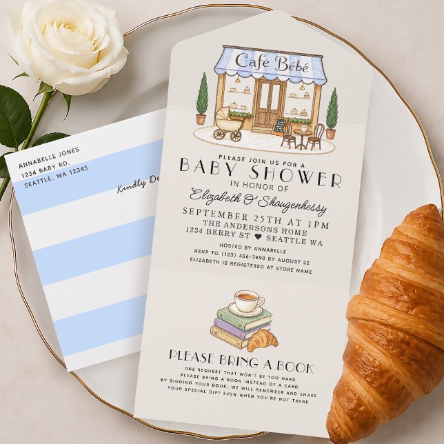 Café Francês de Paris Bébé Menino Chá de Bebê (Criador carregado)