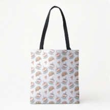 Café francês: estético Tote Bag, café e croissant