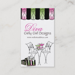 Café francês Girly Girl Diva Cartões de visitas