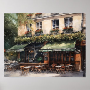 Café Francês Painting Landscape Art Impressão