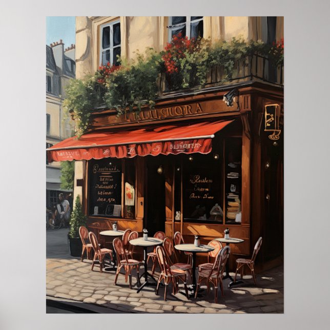 Café Francês Painting Landscape Art Impressão (Frente)