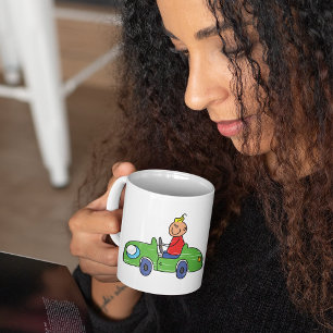 Café Garoto Em Uma Caneca De Carro Verde