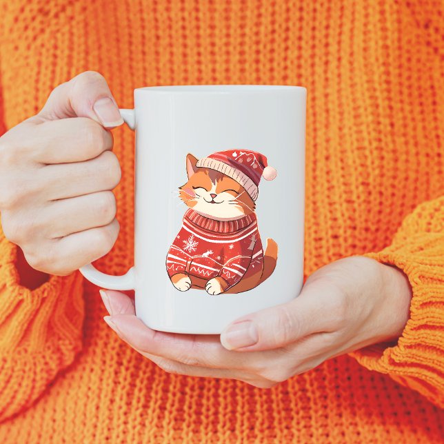 Café Gato Adorável na Caneca de Férias (Criador carregado)