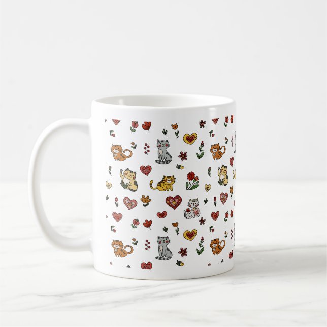 Café Gato e caneca de coração bonitos: Purefeito para a (Esquerda)