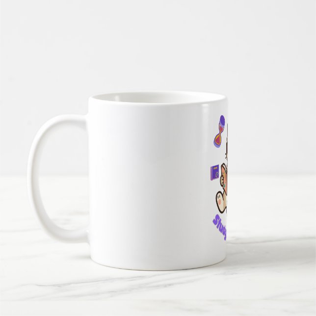 Café Gato fofo estudando com óculos de sol caneca engra (Esquerda)