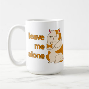 Café Gato gordo mal-humorado deixe-me em paz caneca de