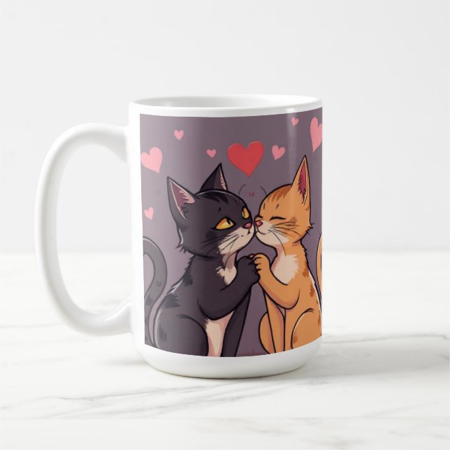 Café Gatos apaixonados por Namorados de caneca (Esquerda)