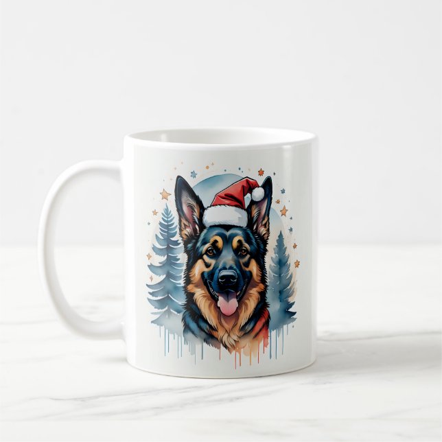 Café German shepherd de caneca de Natal (Esquerda)