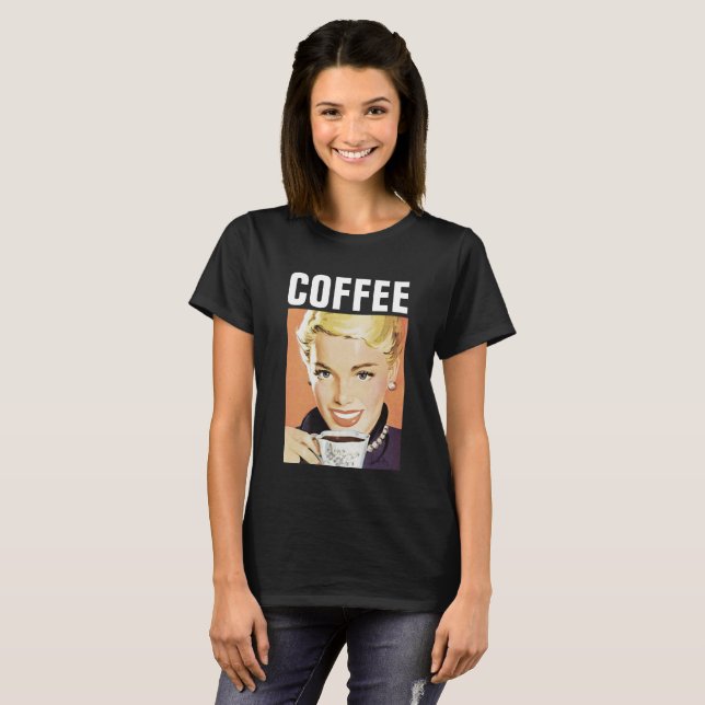 CAFÉ GIRL RETRO T-SHIRTS (Frente Completa)