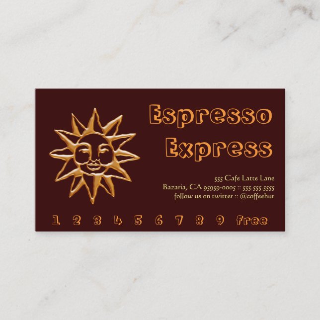 Café Gold Sun Recompensa Punch Fidelidade (Frente)