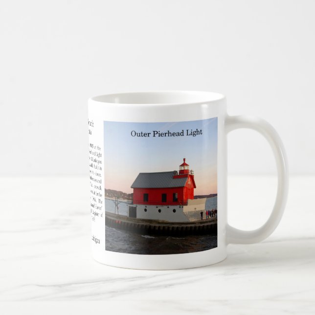 Café Grand Haven South Pierhead Lights caneca de histór (Direita)
