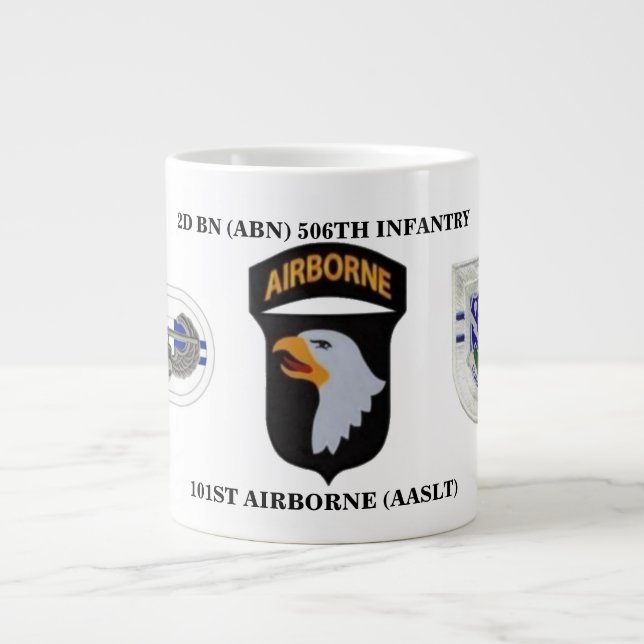 Café Grande 2D CANECA do JUMBO de ABN da 506TH INFANTARIA dos (Frente)