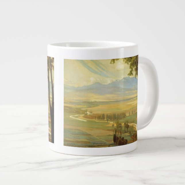 Café Grande A caneca de arte "Avila Morning" de Rivera (Frente Esquerda)