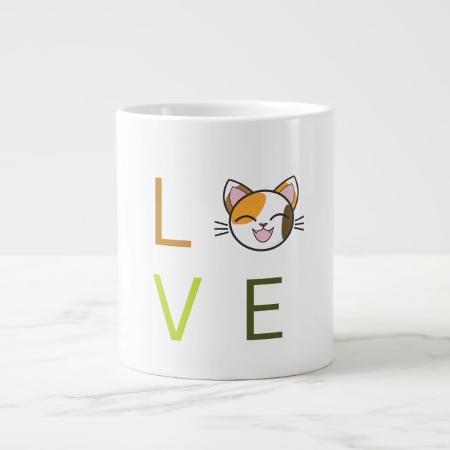 Café Grande A caneca de cerâmica "amorosa" (Frente)