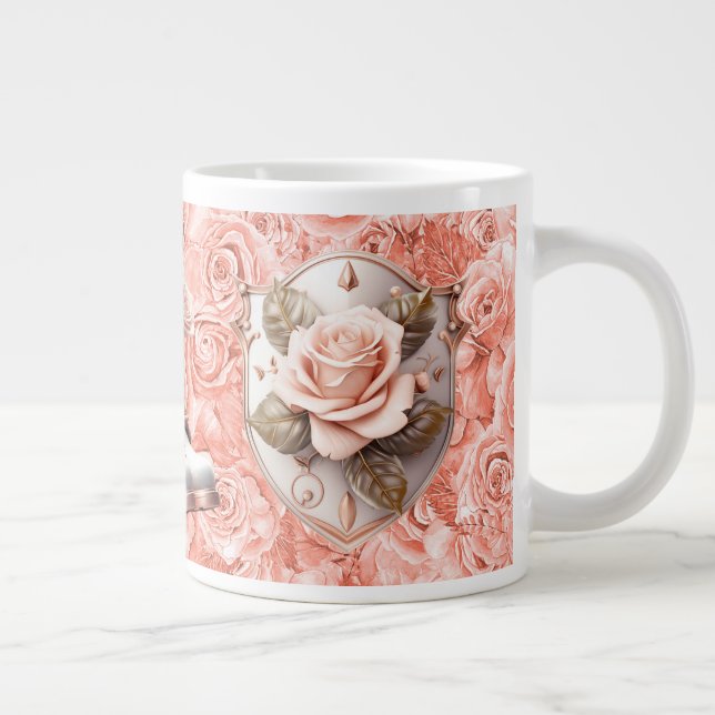 Café Grande Blindagem de fé na caneca rosa (Direita)