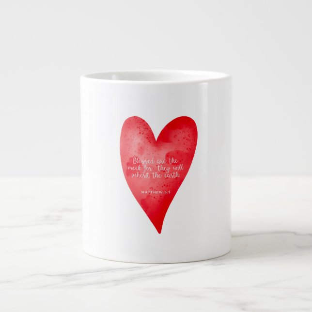 Café Grande Caneca Bíblica de Natal Mateus 5:5 (Frente)