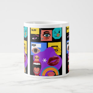 Café Grande Caneca Bold Pop Art   Estilo de quadrinhos retrô