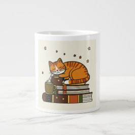 Café Grande Caneca branca Sleeping Cat Coffee para presente de