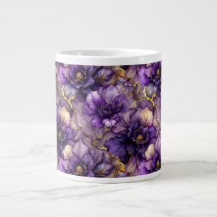 Café Grande Caneca Cerâmica Jumbo de Tinta Alcoólica Floral Ro