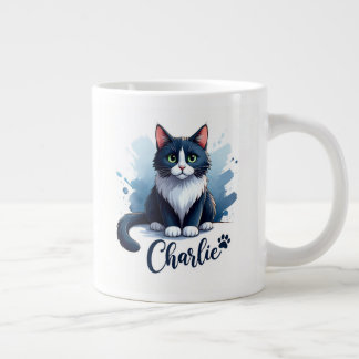 Café Grande Caneca com Arte de Gato Fofo – Presente para Amant